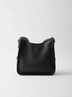 [프라다] 미디움 가죽 호보백 블랙 1BC073_2DKV
