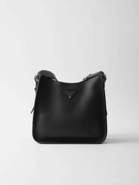 [프라다] 미디움 가죽 호보백 블랙 1BC073_2DKV