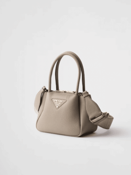 [프라다] 플루 가죽 미니 핸드백 그레이 1BA362