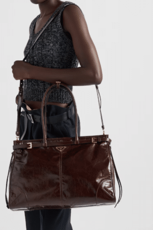 [프라다] 보니 엑스트라 라지 가죽 핸드백 1BA439