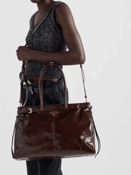 [프라다] 보니 엑스트라 라지 가죽 핸드백 1BA439