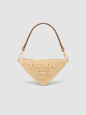 [프라다] 라피아 및 레더 미니 백 1BH190
