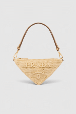 [프라다] 라피아 및 레더 미니 백 1BH190