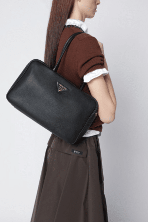 [프라다] 라지 레더 탑 핸들 백 1BB128