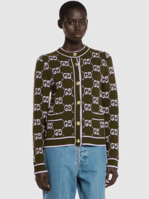 [구찌] GG 울 부클레 자카드 가디건 713300