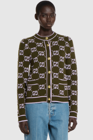 [구찌] GG 울 부클레 자카드 가디건 713300