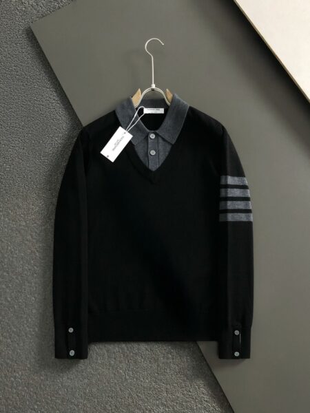 [톰브라운] 4바 롱 슬리브 폴로