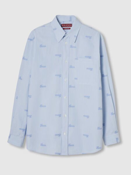 [구찌] 자수 스트라이프 코튼 셔츠 814715 Z7AHK 4421