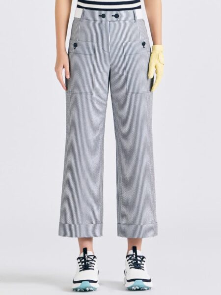 [지포어] 여성 스트라이프 포켓 팬츠 GNPNM25401BUL