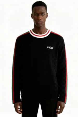 [구찌] 캐쥬얼 블랙 자수 맨투맨