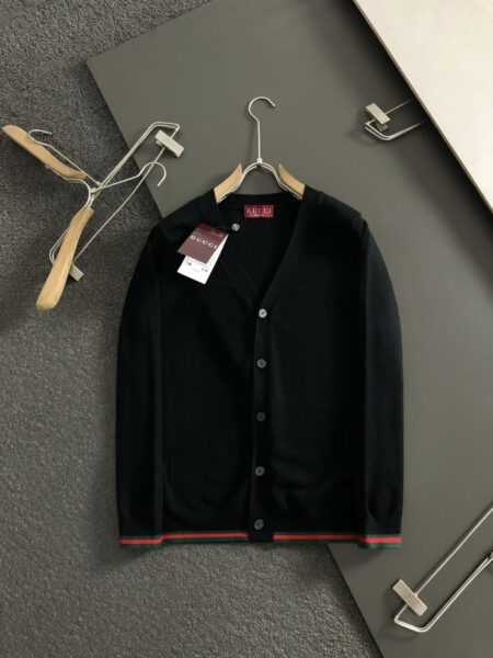 [구찌] 웹 스트라이프 트리밍 가디건 (2 COLORS)