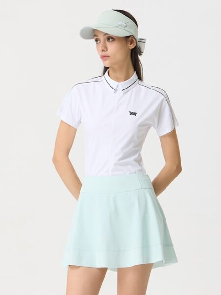 [PXG] 여성 여름 타공 카라 숏 슬리브 티셔츠 PJMCW221 (2 COLORS)