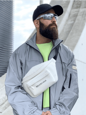 [발렌시아가] 남성 에브리데이 벨트백 블랙/화이트 552375DLQ4N1000