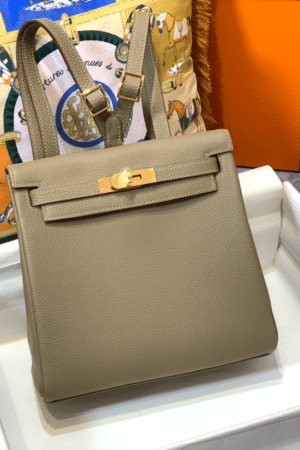 [에르메스] 켈리 Ado Backpack 22cm Togo/ Gris Tourterelle - Gold