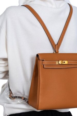 [에르메스] 켈리 Ado Backpack 22cm Togo/ Gold - Gold