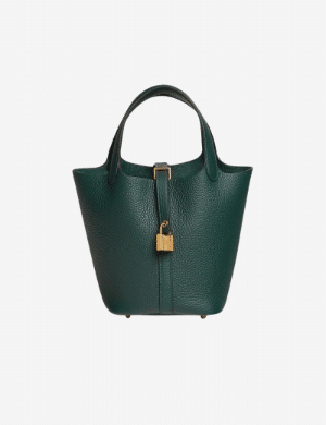 [에르메스] 피코탄 Lock 18cm Clemence/ Vert Fonce - Gold