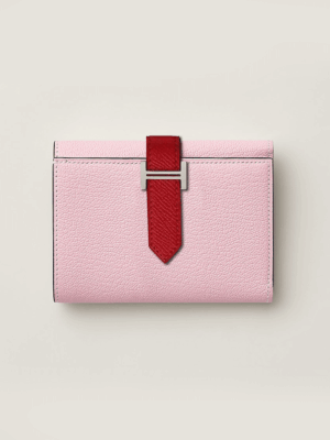 [에르메스] Bearn 트라이폴드 지갑 Epsom - Rose Sakura / Silver H082875C