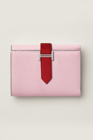 [에르메스] Bearn 트라이폴드 지갑 Epsom - Rose Sakura / Silver H082875C