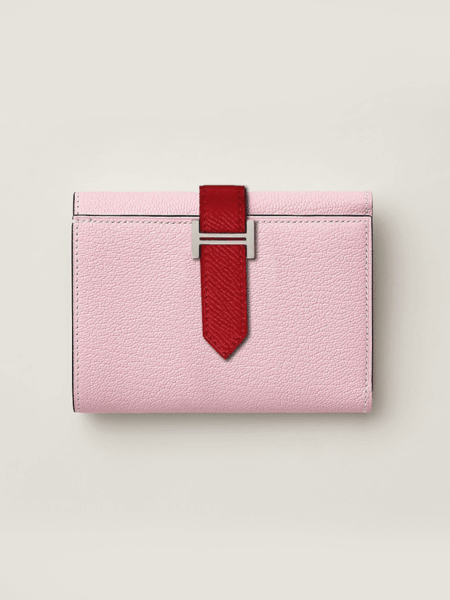 [에르메스] Bearn 트라이폴드 지갑 Epsom - Rose Sakura / Silver H082875C