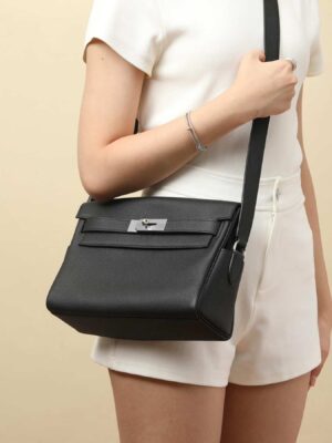 [에르메스] 켈리 Messenger 25cm Togo/ Noir - Silver