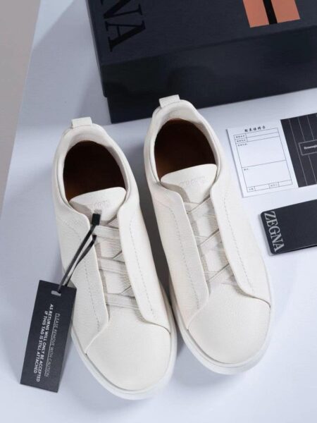 [제냐] 트리플 스티치 가죽 스니커즈