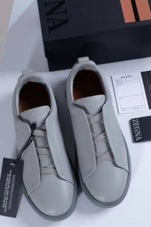 [제냐] 트리플 스티치 가죽 스니커즈