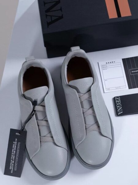 [제냐] 트리플 스티치 가죽 스니커즈