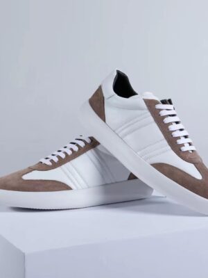 [브리오니] 스웨이드 트리밍 가죽 스니커즈