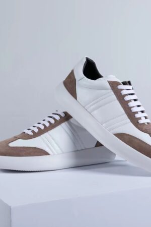 [브리오니] 스웨이드 트리밍 가죽 스니커즈