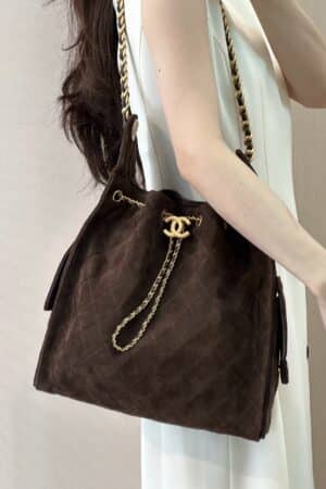 [샤넬] 25백 호보 미디엄 스웨이드 AS5311