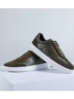 [브리오니] 스웨이드 트리밍 가죽 스니커즈