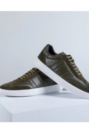 [브리오니] 스웨이드 트리밍 가죽 스니커즈