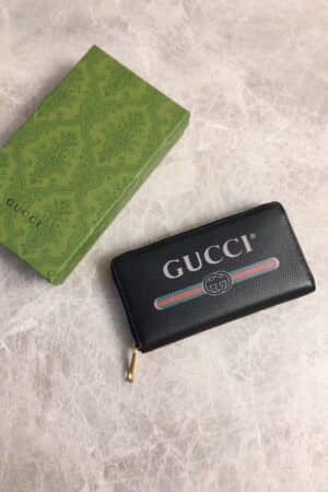 [구찌] 로고 프린트 장지갑