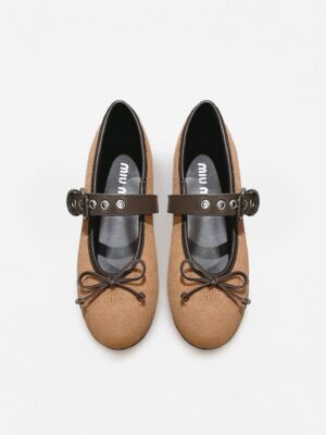 [미우미우] 26SS 메리 제인 발레리나 플랫