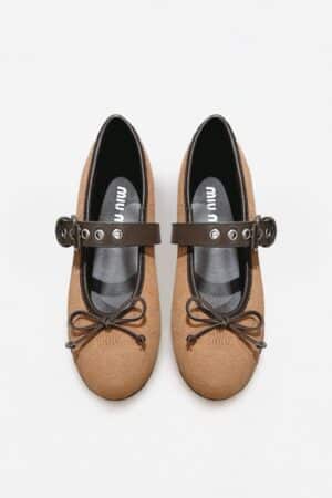 [미우미우] 26SS 메리 제인 발레리나 플랫