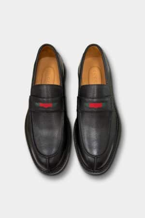 [구찌] 웹 디테일의 가죽 로퍼