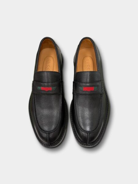 [구찌] 웹 디테일의 가죽 로퍼