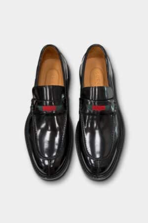 [구찌] 웹 디테일 가죽 로퍼