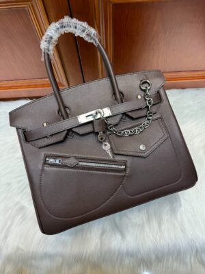 [에르메스] 버킨 Rock 30cm Swift/ Marron - Silver