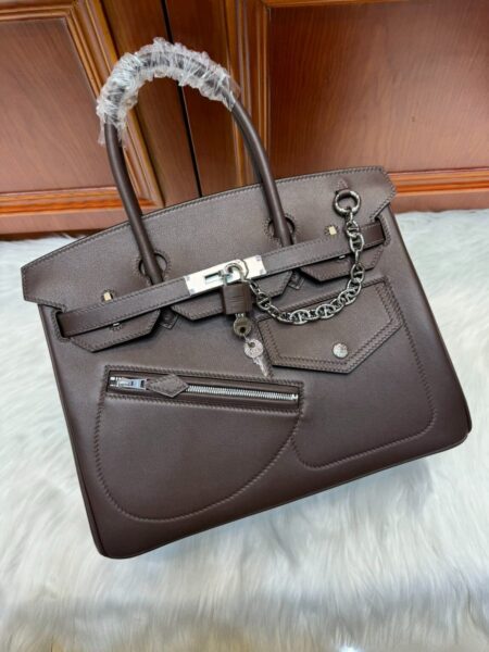 [에르메스] 버킨 Rock 30cm Swift/ Marron - Silver