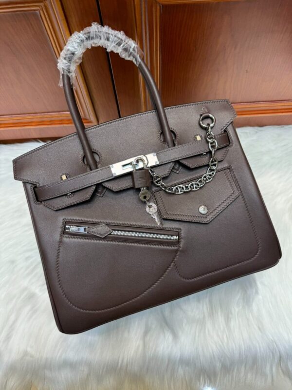 [에르메스] 버킨 Rock 30cm Swift/ Marron - Silver