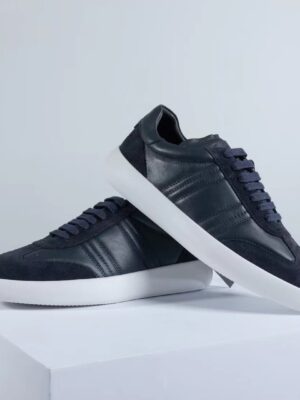 [브리오니] 스웨이드 트리밍 가죽 스니커즈