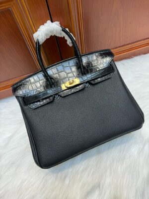 [에르메스] 버킨 Touch 25cm Togo/ Matt Alligator / Noir - Gold