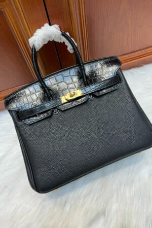 [에르메스] 버킨 Touch 25cm Togo/ Matt Alligator / Noir - Gold