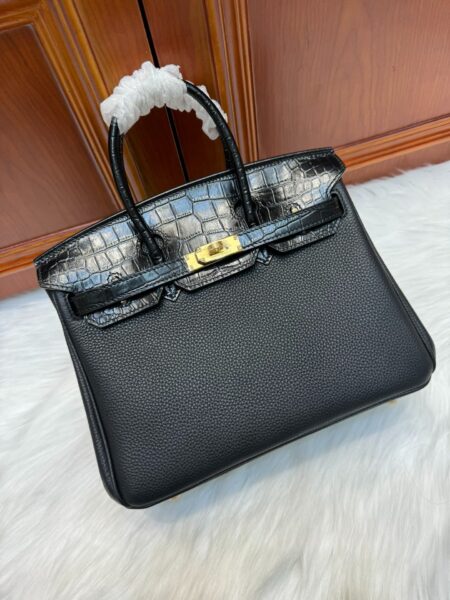 [에르메스] 버킨 Touch 25cm Togo/ Matt Alligator / Noir - Gold