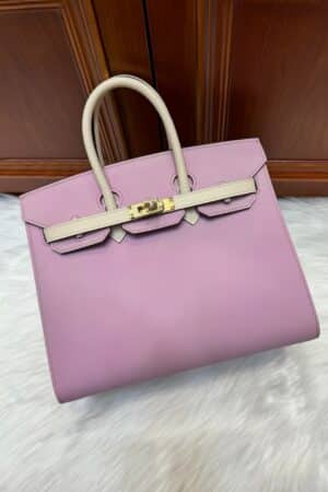 [에르메스] 버킨 25cm Epsom/ Mauve Sylvestre/Nata - Gold