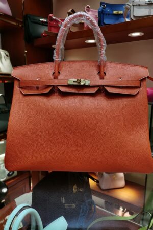 [에르메스] 버킨 40cm Taurillon Clemence/ Orange - Gold