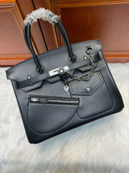 [에르메스] 버킨 Rock 30cm Swift/ Noir - Silver