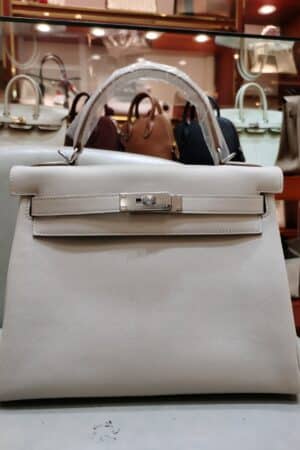 [에르메스] 켈리 28cm Swift/ Gris Perle - Silver