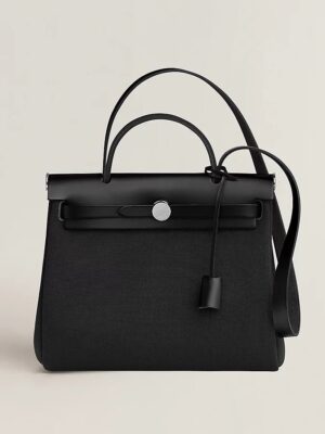 [에르메스] 에르백 Zip 31cm Canvas & Swift/ Noir - Silver